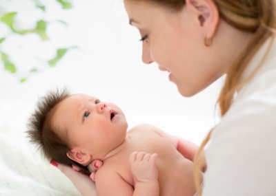 Baby Looking At Mom